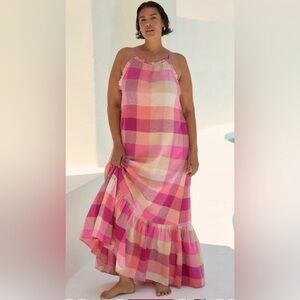 NWT Anthropologie Malik’s Ruffle Picnic Addition Printed Maxi Dress
